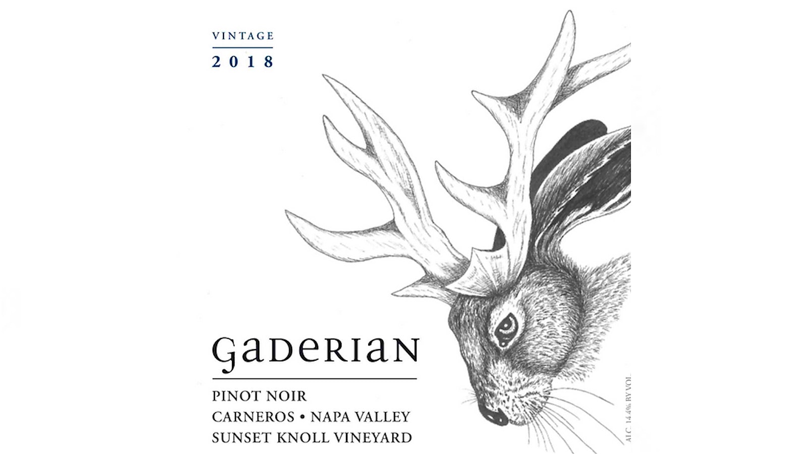Gaderian Wines Pinot Noir label.